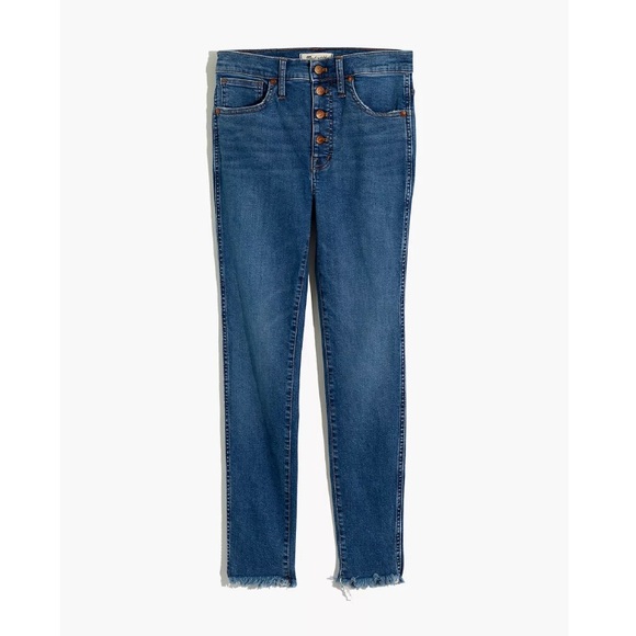 Madewell Petite 10" High-Rise Skinny Jeans in Mackey Wash: Button-Front Edition - Picture 6 of 10